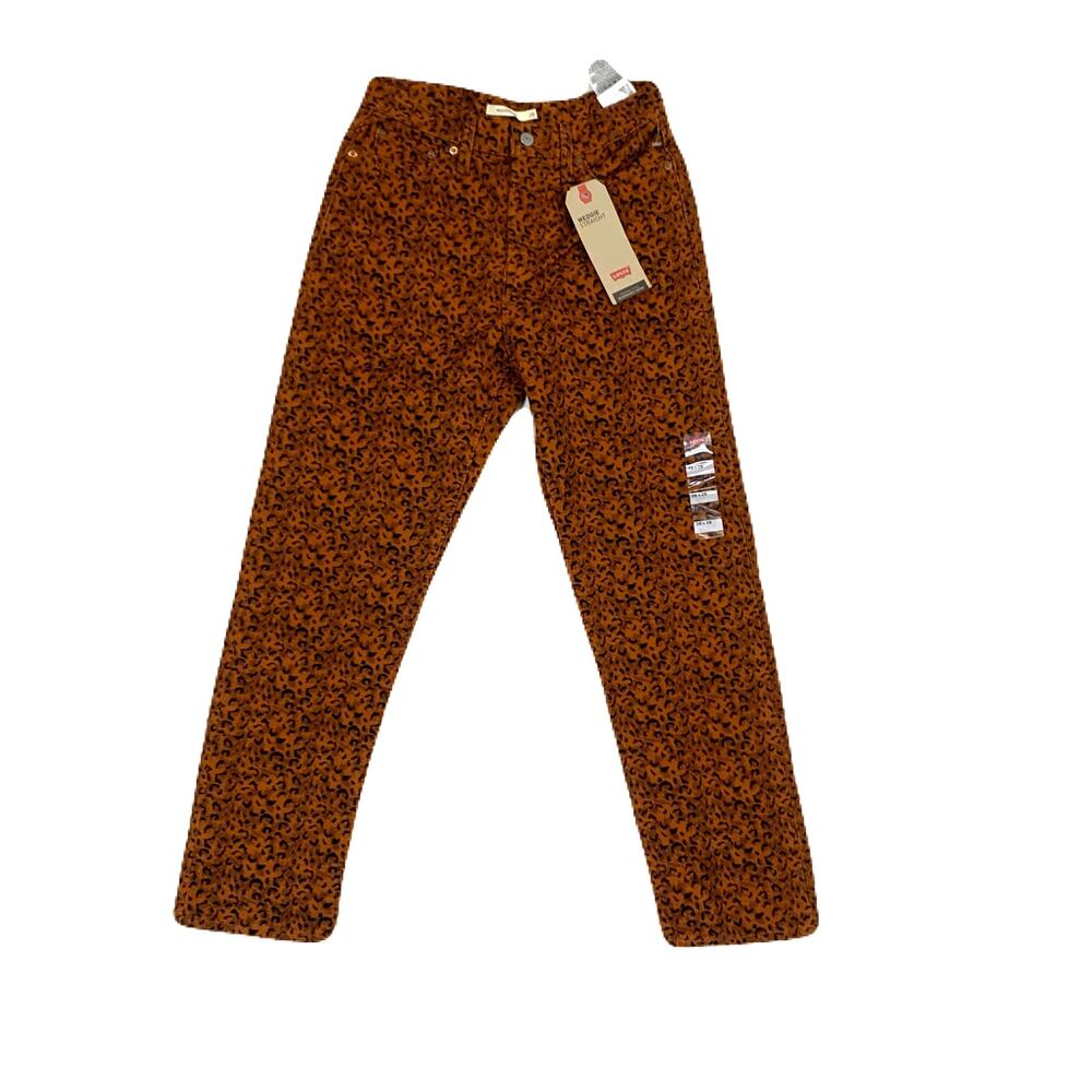 NWT Levi's Wedgie Straight Corduroy Animal Leopard Print Size 28